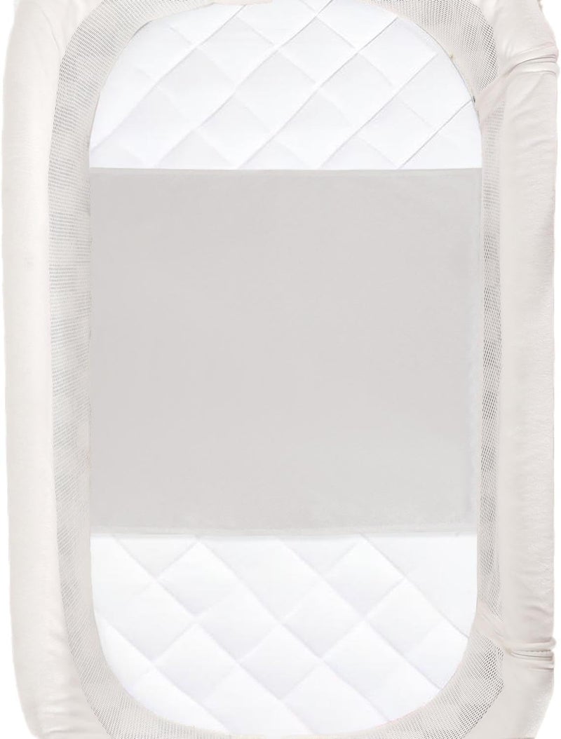 PROMEED 100% Mulberry Silk Bassinet Sleeve for Baby Bald Spots, Preminium 23 Momme Silk Bassinet Half Sheet for Baby Hair Loss(Light Grey) - Image 1